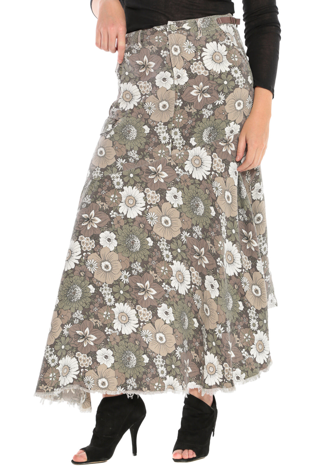 ASYMMETRIC SKIRT - FIRE FLOWER - Da-Nang