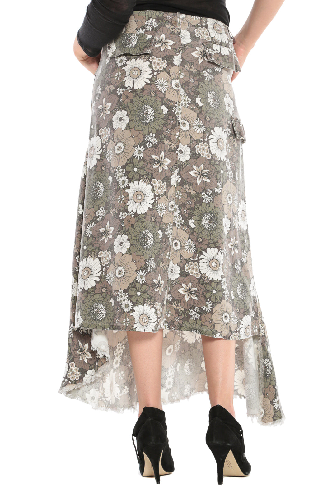 ASYMMETRIC SKIRT - FIRE FLOWER - Da-Nang