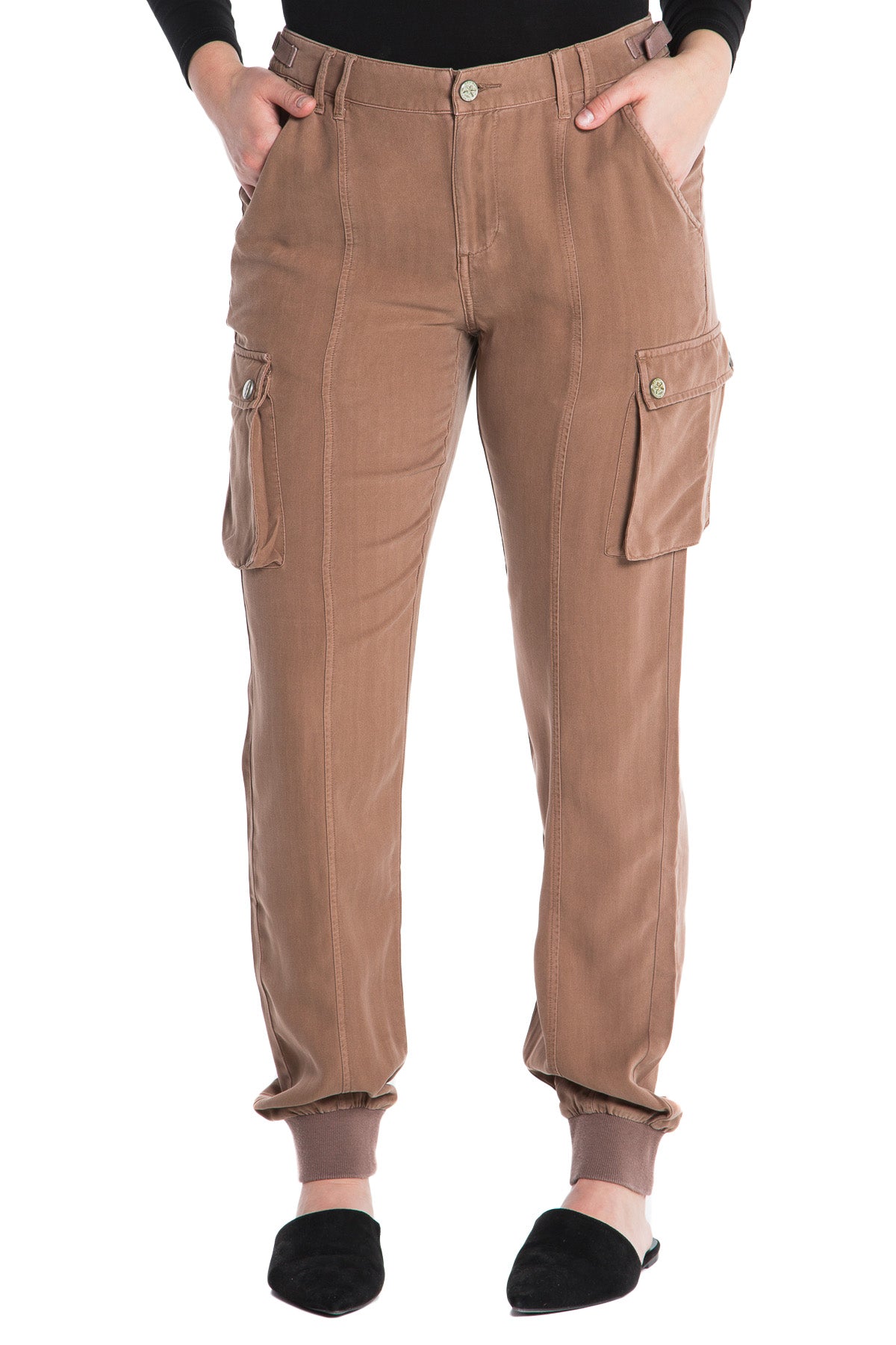 FRONT SEAM SILK MILITARY JOGGER - TAUPE - Da-Nang