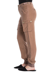 FRONT SEAM SILK MILITARY JOGGER - TAUPE - Da-Nang