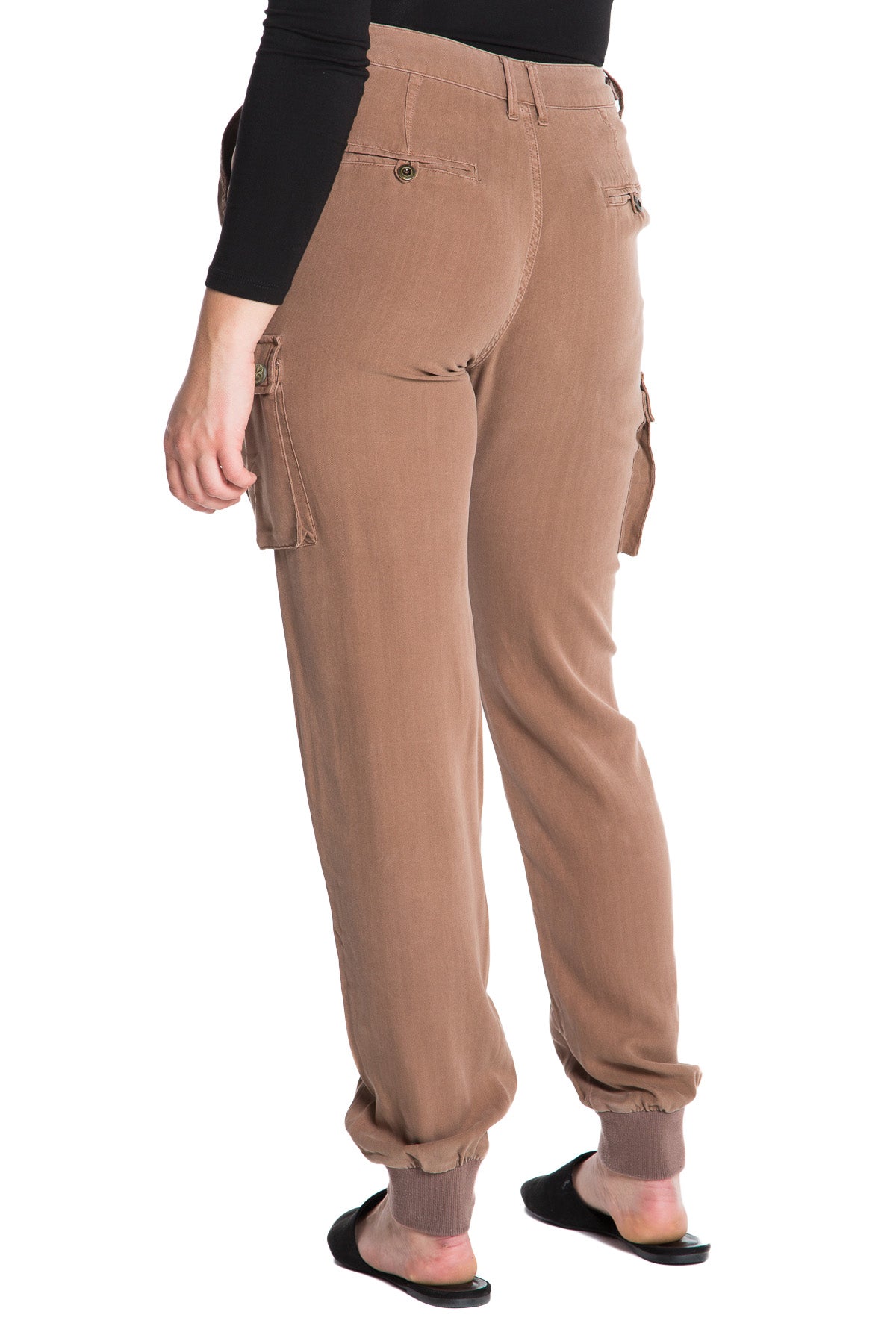 FRONT SEAM SILK MILITARY JOGGER - TAUPE - Da-Nang