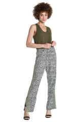 MILITARY STRIPED TRACKPANT- LIGHT GREY LEOPARD - Da-Nang