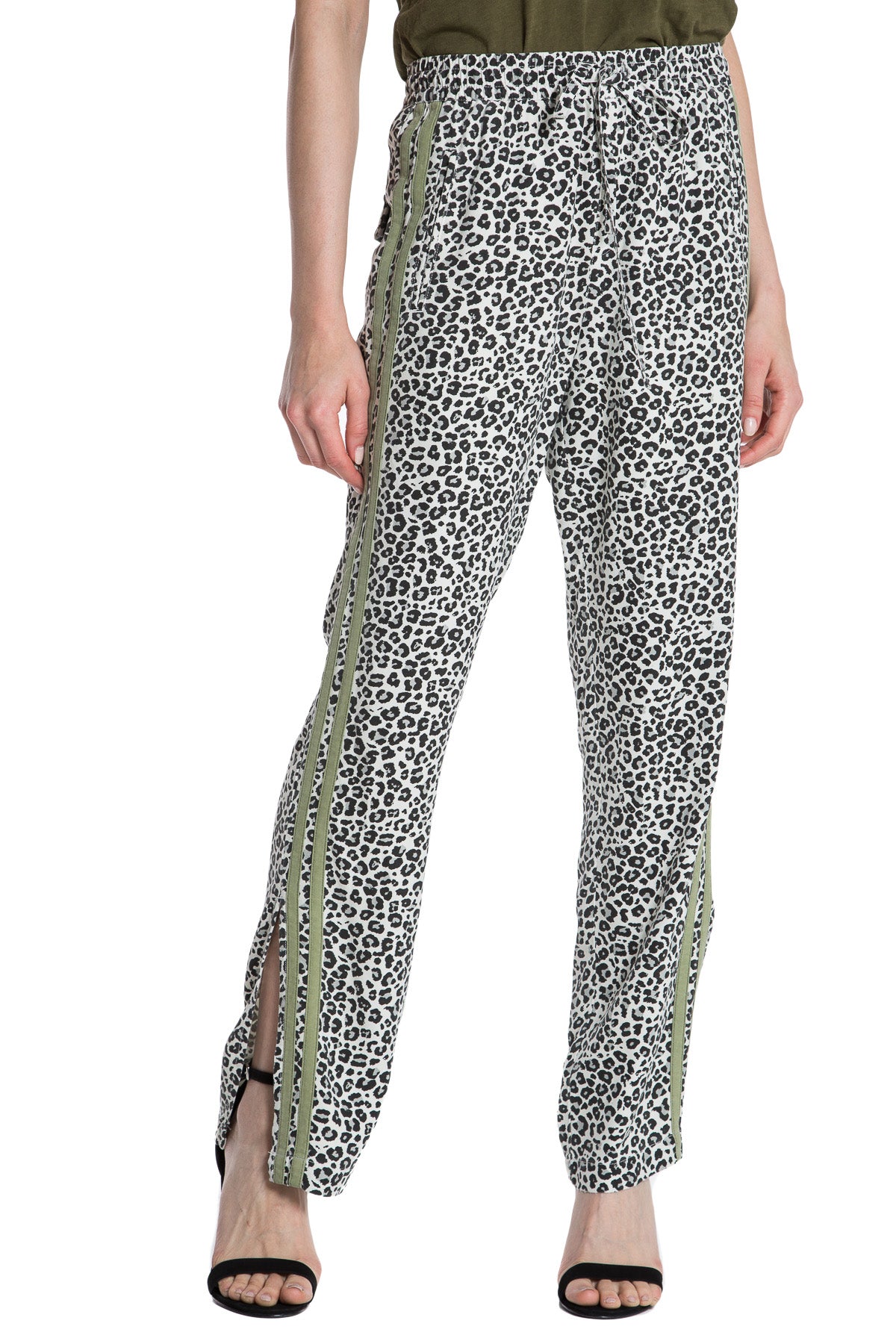 MILITARY STRIPED TRACKPANT- LIGHT GREY LEOPARD - Da-Nang