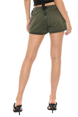 LACE UP MINI SHORT - OLIVE - Da-Nang