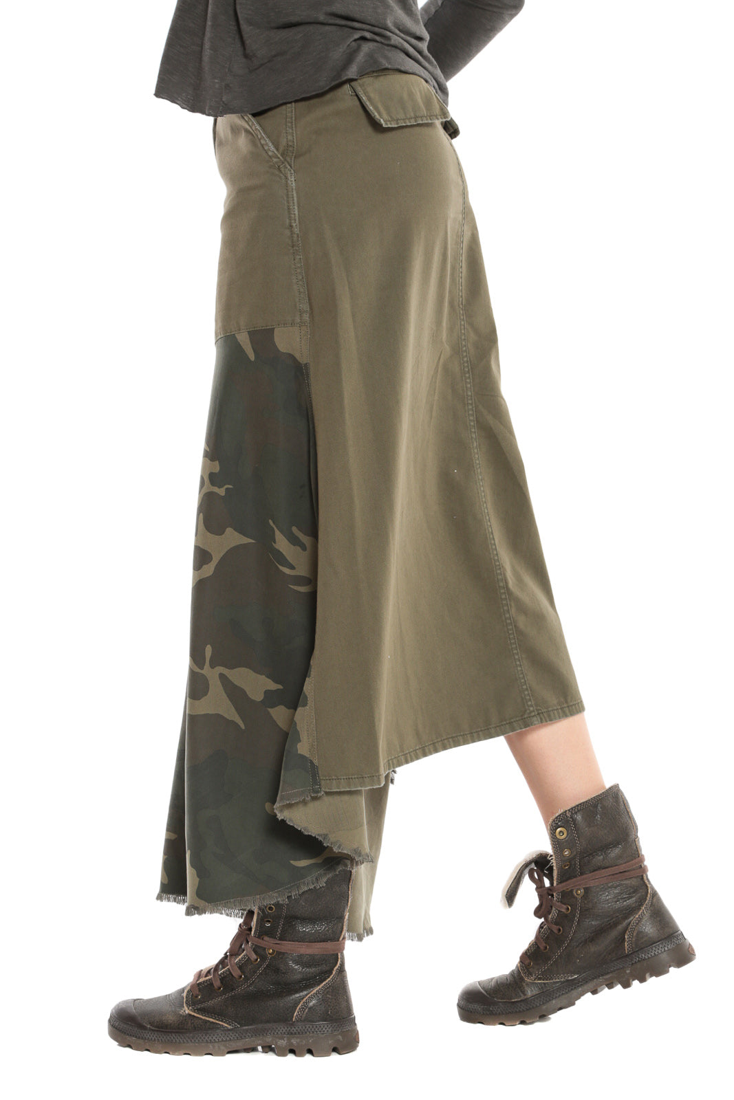 ASYMETRIC SKIRT - OLIVE - Da-Nang